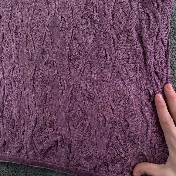 COOGI Australia Sweater Purple Short Sleeve XL Long 3D Knit Pullover Adult Uni - Picture 16 of 16